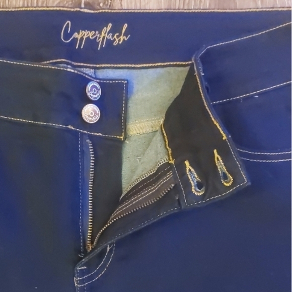 Copperflash Dark Wash Curvy Bermuda Denim High Rise Jean Shorts Size 18W Jorts - Picture 5 of 8